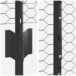 ZNTS Fence Posts 22 pcs U-Channel Grey 140 cm Steel, Hexagon Fence Grey 1,4x100 m Steel 3336937