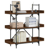 Bookcase 3-Tier Brown Oak 100x33x108.5 cm Engineered Wood 837691