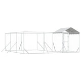 Outdoor Dog Kennel with Roof Silver 6x6x2.5 m Galvanised Steel 3190471