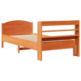 Bed Frame without Mattress Wax Brown 100x200 cm Solid Wood Pine 3306983
