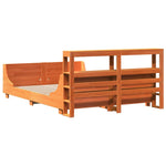 ZNTS Bed Frame without Mattress Wax Brown 140x200 cm Solid Wood Pine 3306461