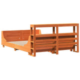 ZNTS Bed Frame without Mattress Wax Brown 140x200 cm Solid Wood Pine 3306461