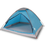 ZNTS Camping Tent Dome 4-Person Blue Waterproof 94763