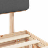 Bed Frame with Upholstered Headboard Dark Grey 120 x 190 cm 877365