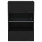 ZNTS LED TV Cabinet Black Oak 40x30x60,5cm cm Engineered Wood 863096