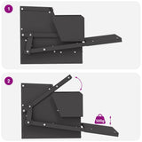 Chicken Treadle Feeder Black 50 x 40 x 29 cm Cold-Rolled Steel 874699