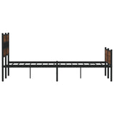 ZNTS Bed Frame without Mattress Brown Oak 140x200 cm Engineered Wood 4017345