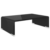 ZNTS TV Stand/Monitor Riser Glass Black 40x25x11 cm 244134