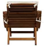 Sun Lounger with Cream Cushions Solid Wood Acacia 363284