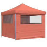 Foldable Party Tent Pop-Up with 4 Sidewalls Terracotta 4004933