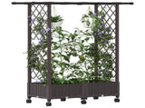 Raised Bed with Trellis and Roof Brown 122.5 x 40 x 127 cm PP 3423025