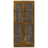 Vitrine Cabinet Smoked Oak 82.5x30.5x185 cm Engineered Wood 815621