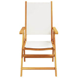 7 Piece Garden Dining Set Cream White Fabric and Solid Wood 3281724