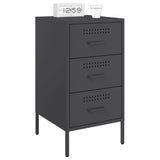 ZNTS Bedside Cabinets 2 pcs Black 36x39x68 cm Steel 843079