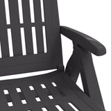 Folding Sun Lounger with Wheels Anthracite PP 364698