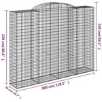 Arched Gabion Baskets 7 pcs 300x50x220/240 cm Galvanised Iron 3146814