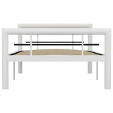Bed Frame without Mattress White and Black Metal 100x200 cm 284545