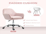 Velvet-Feel Tub Office Chair, with Seat Cushion - Pink T3398P328359