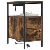 Bedside Cabinet with Drawer 2 pcs Smoked Oak 30 x 48 x 61 cm 859415