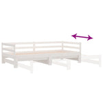 ZNTS Daybed with Trundle without Mattress White 90x200 cm Solid Wood 840142