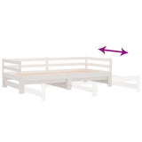 ZNTS Daybed with Trundle without Mattress White 90x200 cm Solid Wood 840142