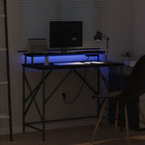 Desk with Shelf Black Oak 100 x 50 x 86.5 cm Engineered Wood 859395