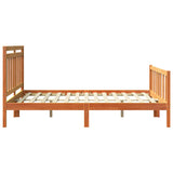 Bed Frame Wax Brown 205.5 x 155.5 x 100 cm Solid Pine Wood 3418133