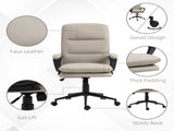 Office Chair, PU Leather Computer Desk Chair Office Chair with Adjustable Height and Swivel Rolling T3398P342240