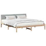 Bed frame Brown and light grey 200 x 200 cm Solid pine wood 3394328