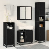 Bathroom Furniture Set 3 pcs Black Oak Engineered Wood 3402362