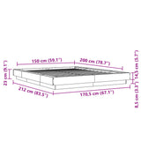 Bed Frame without Mattress Black 150x200 cm King Size 3281183