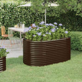 Garden Raised Bed Galvanised Steel 152x80x68 cm Brown 318950