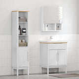 Bathroom Furniture Set FLORO 2 pcs White Solid Pine Wood 3385882