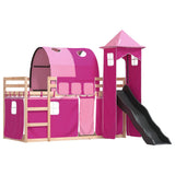 Bunk Bed without Mattress with Slide and Curtains Pink 80x200 cm 3284172