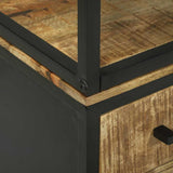 Highboard with Drawer Brown 70 x 35 x 180 cm Solid Mango Wood 3310125