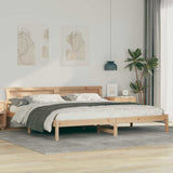 Bed Frame with Headboard Brown 180 x 200 cm Solid Pine Wood 872809