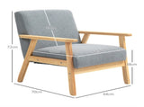 Accent Chair Wood Frame with Thick Cashmere Cushions Wide Seat Armchair Home Furniture Bedroom T3398P343448