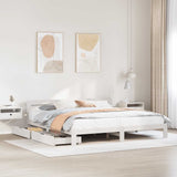 Bed Frame without Mattress White 200x200 cm Solid Wood Pine 3309858