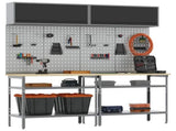 Work Bench Set 8 pcs Black and Grey Powder-Coated Steel 3321504