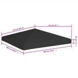 Gazebo Top Cover 270 g/m 3x3 m Black 312078