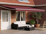 Manual Retractable Awning with LEDs Burgundy and White 4 x 2 m 3419232