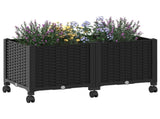 Garden Planter with Wheels Black 80 x 40 x 44 cm PP 3422960
