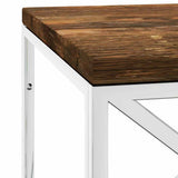 Coffee Table Stainless Steel and Solid Wood Reclaimed 349965