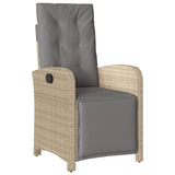 3 Piece Bistro Set with Cushions Beige Poly Rattan 3212584
