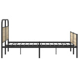 Metal Bed Frame without Mattress Smoked Oak 160x200 cm 3318673