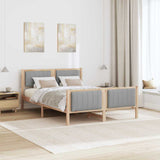 Bed frame Brown and light grey 140 x 200 cm Solid pine wood 3394318