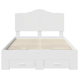 Bed Frame with Headboard White 135 x 190 cm Engineered Wood 3413612