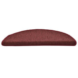 Stair Mats 15 pcs 56x17x3 cm Bordeaux Half Round 322372