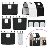 Bunk Bed without Mattress White&Black 75x190 cm Small Single Solid Wood Pine 3284000