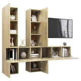 7 Piece TV Cabinet Set Sonoma Oak Engineered Wood 3079033